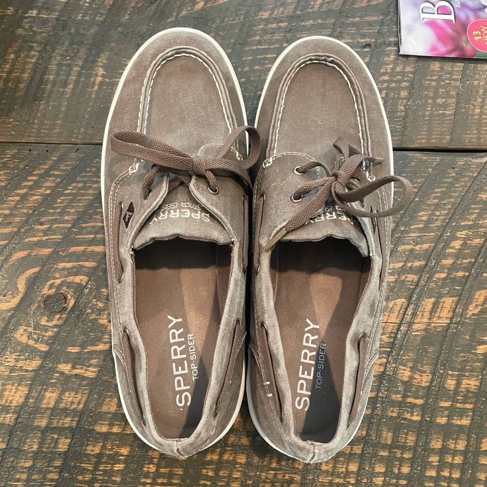 Sperry Men's Tan Canvas Boat Shoes